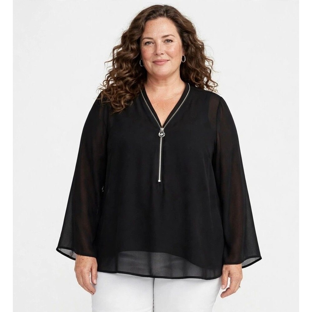 MICHAEL Michael Kors Women's Blouse - Size 1X - Black - NWOT